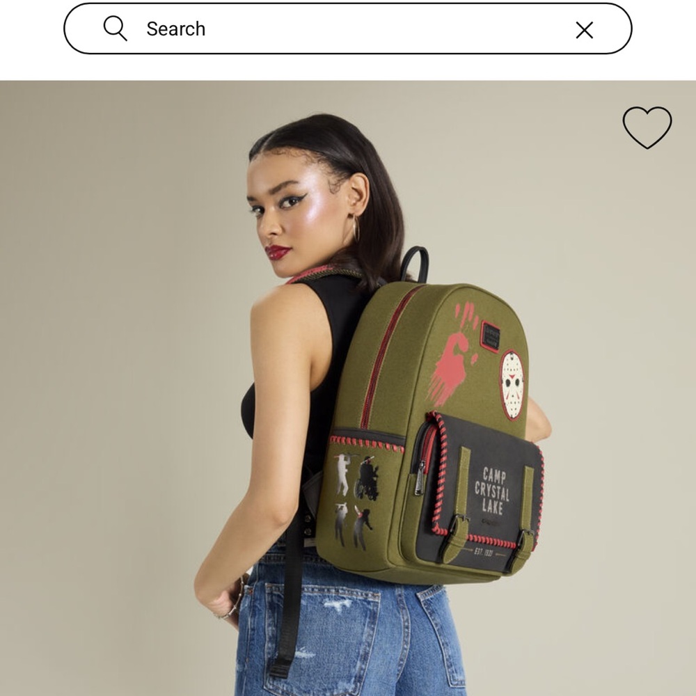 Loungefly Friday the 13th Camp Crystal Lake Canvas Full-Size Backpack - Picture 2 of 9